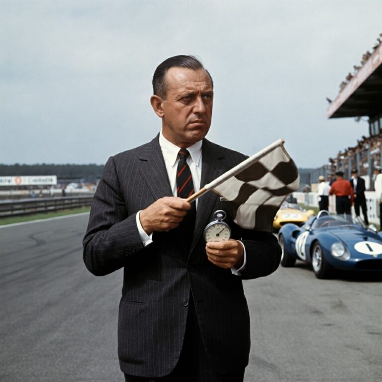 De directeur van de race jaren 70